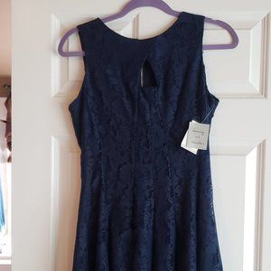 Danny & Nicole Women's Navy Blue Lace Dress